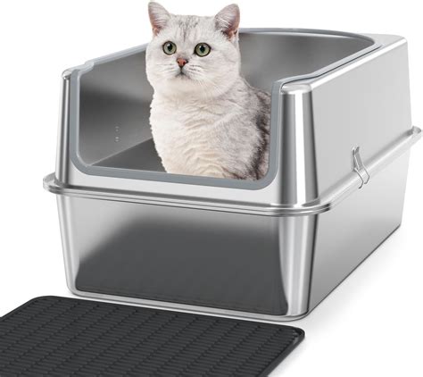 are stainless steel litter boxes better|stainless steel litter box alternative.